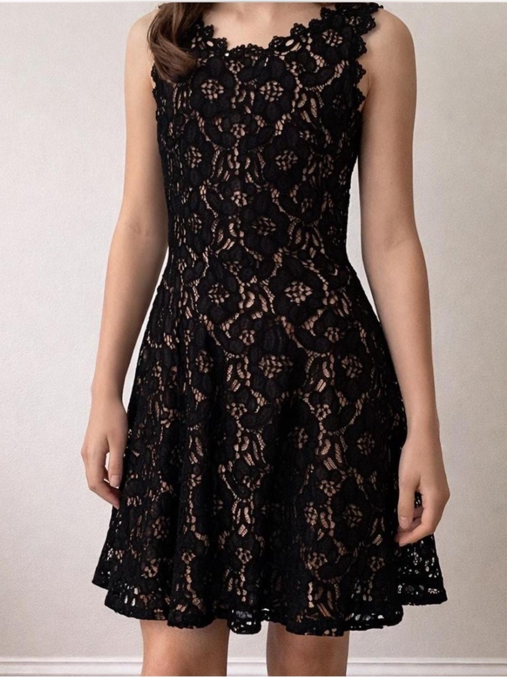 City Studios Black Lace Sleeveless Fit & Flare Dress - XS